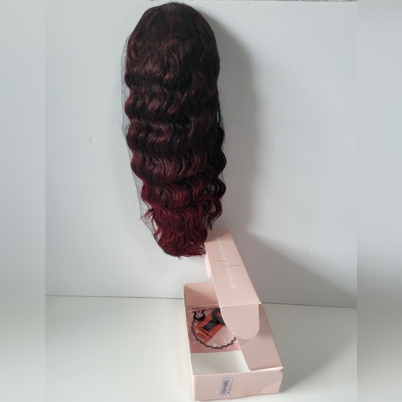 Curly‎ Ponytail Extension Burgundy Curly Clip in Hair Extensions 18 Inch - Picture 4 of 5